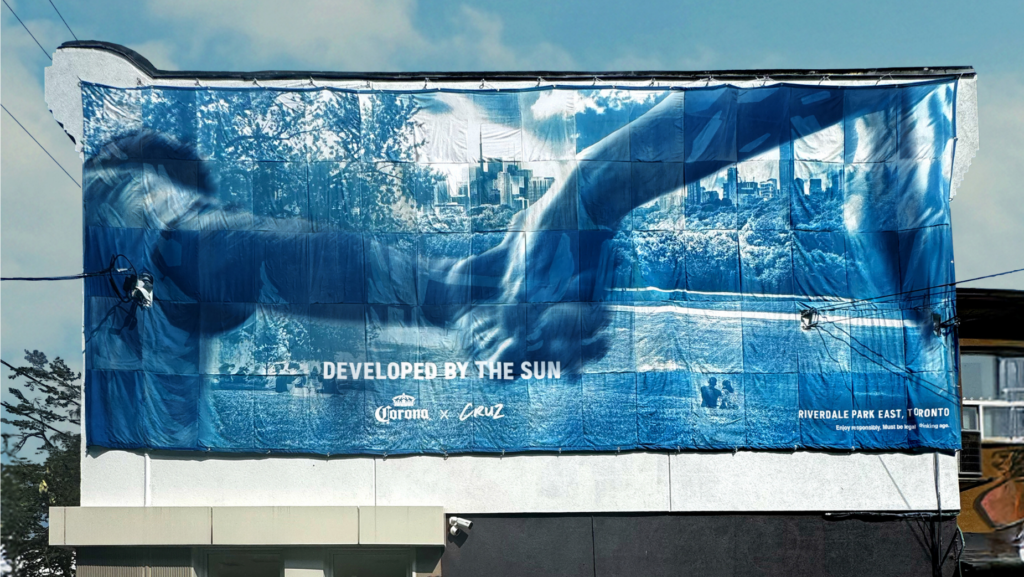 Corona’s sun-developed cyanotype billboard in Toronto by The Best Of Ads