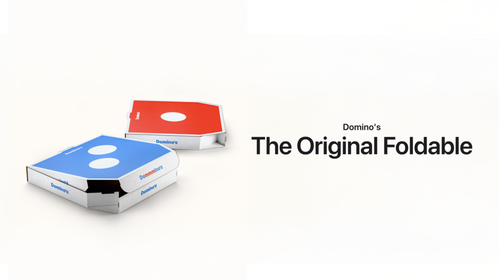 Domino’s pizza box presented as the original foldable by The Best Of Ads