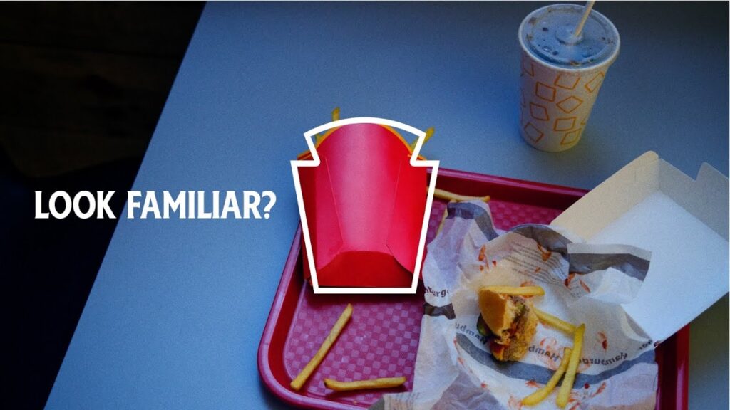 A fry box mirrors the shape of the Heinz label by The Best Of Ads