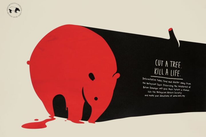 Felled trees illustrated as bleeding endangered animals by The Best Of Ads